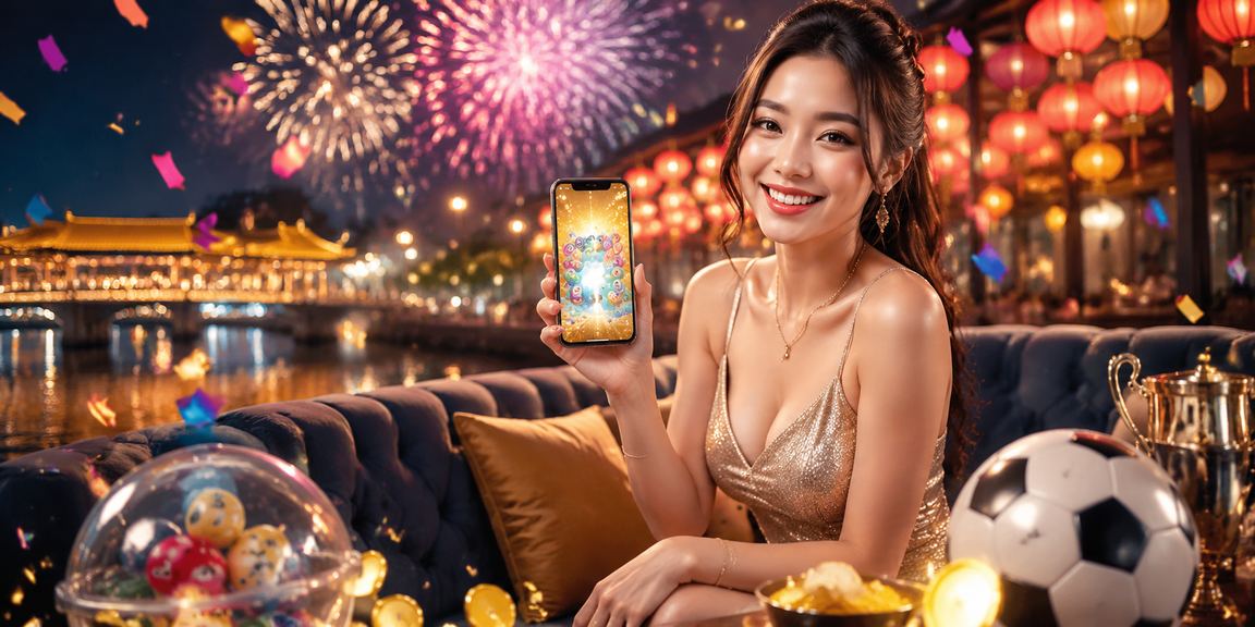 Người dùng xem kết quả xổ số tại chợ đêm Huế qua điện thoại